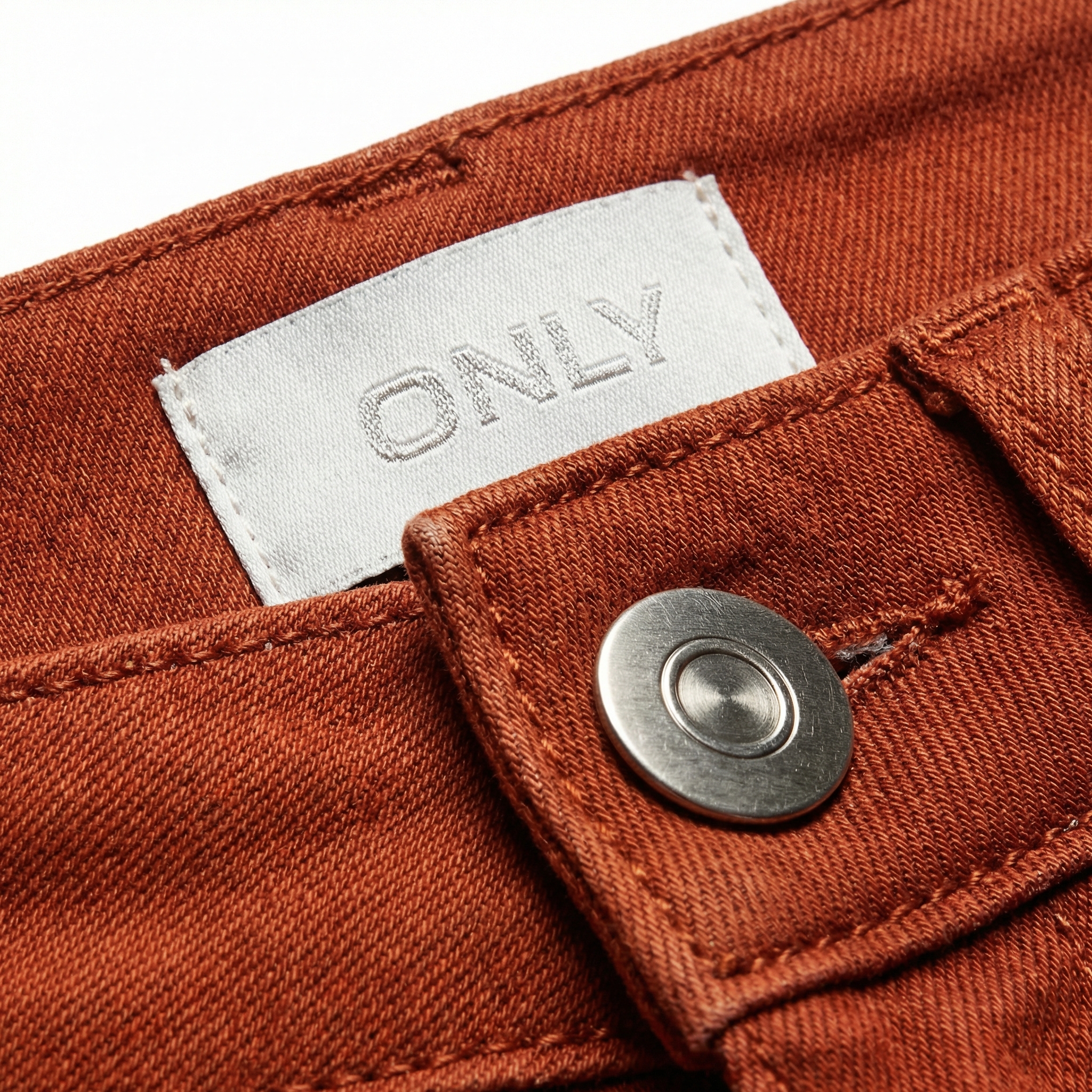 Woven brand label close-up